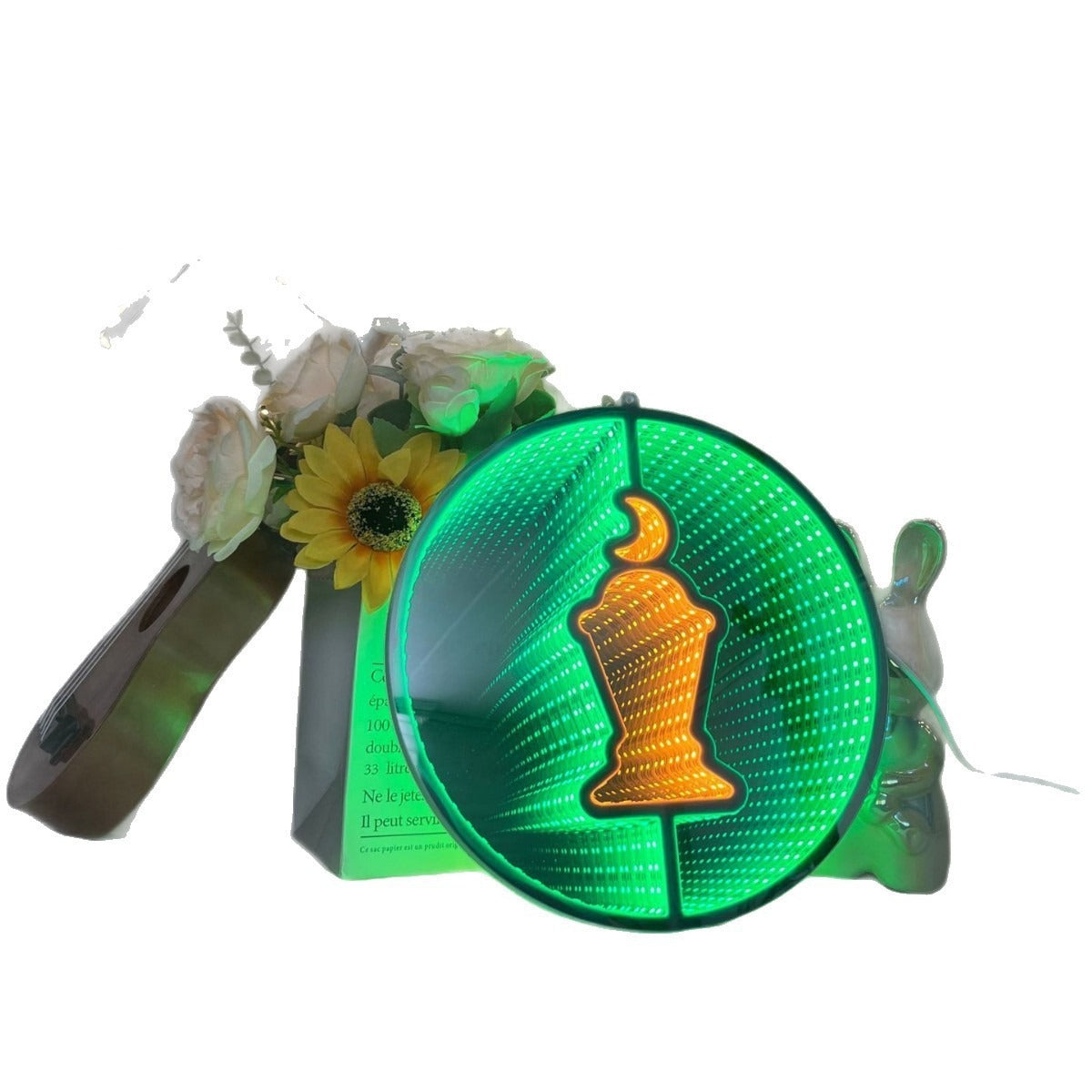 USB lasagna mirror abyss mirror foreign trade luminous led ambient light decorative light curtain light cross-border small oil lamp modeling light