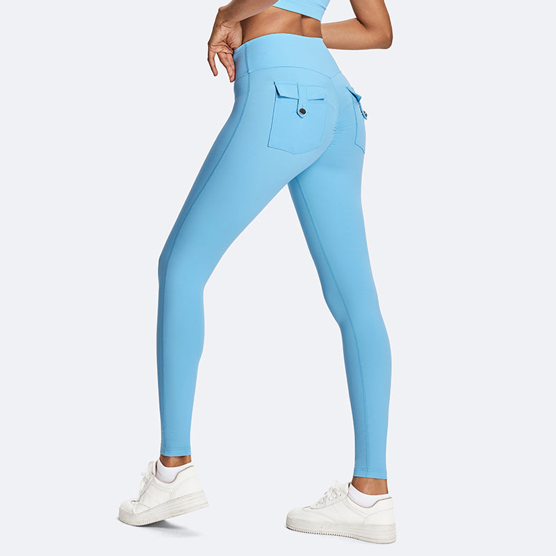 European and american cross-border eco-friendly peach lift yoga pants - high waist, butt-lifting, tummy control, fitness leggings for running and exercise