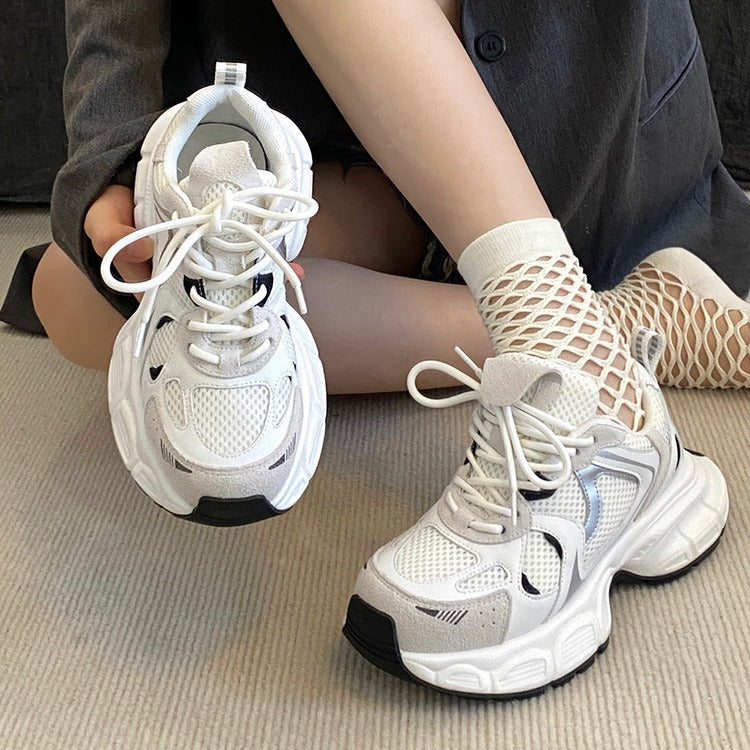 Dad shoes women's 2026 summer autumnew arrival women's mesh breathable whiteheight increaser small casual sports women's shoes