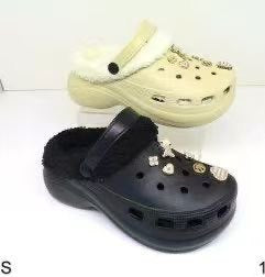 2025 croc shoes cotton slippers fleece-linedheattechpopularfashioneasiest for match indoor heightening eva casualoutwear cotton slippers