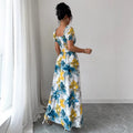 European and american cross-border e-commerce new arrival:  deep v-neck tie-dye slim-fit shirt dress - hot seller