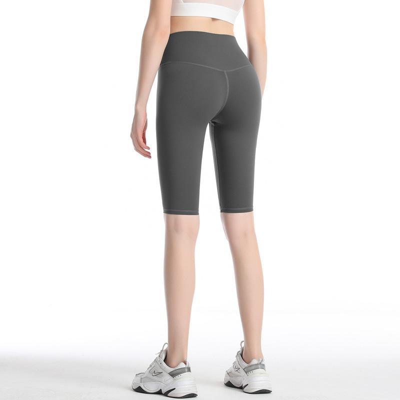 Clearance double-sided brushed naked feeling fitness pants yoga clothes high waist tight sports half length pants yoga shorts women