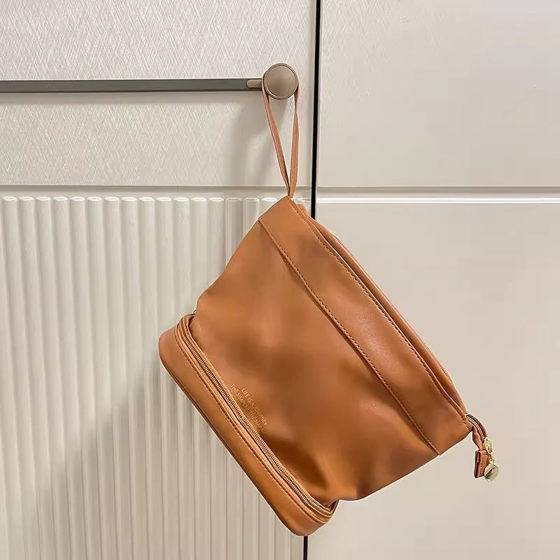 2023 new large-capacity, giant pack! Cloud double-layer cosmetic bag women's portable cosmetics storage box bag