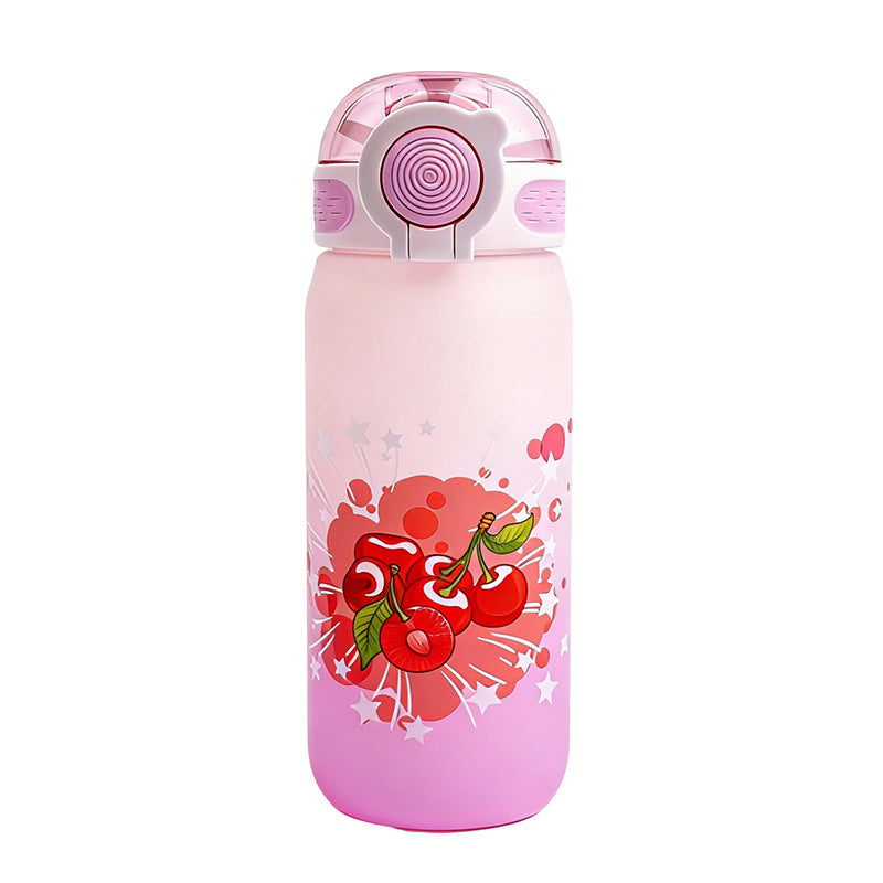High-style student water bottle, perfect for summer outdoor use. features a portable flip-top lid, a touch of luxury, a large capacity, and a fashionable, shatter-resistant plastic design