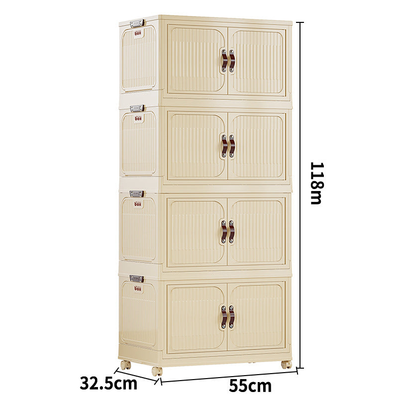 Xinle folding storage cabinet free installation clothing snacks sundries storage cabinet plastic multi-layer locker bedroom storage