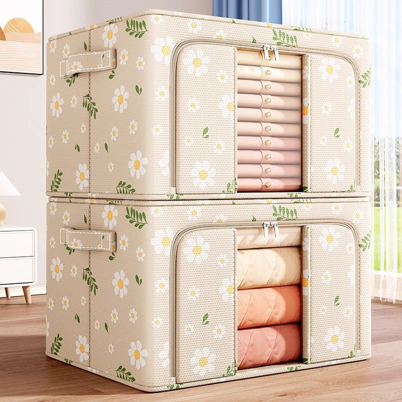 Oxford cloth clothes storage box Fabric home wardrobe clothing quilt sorting box Foldable storage box artifact