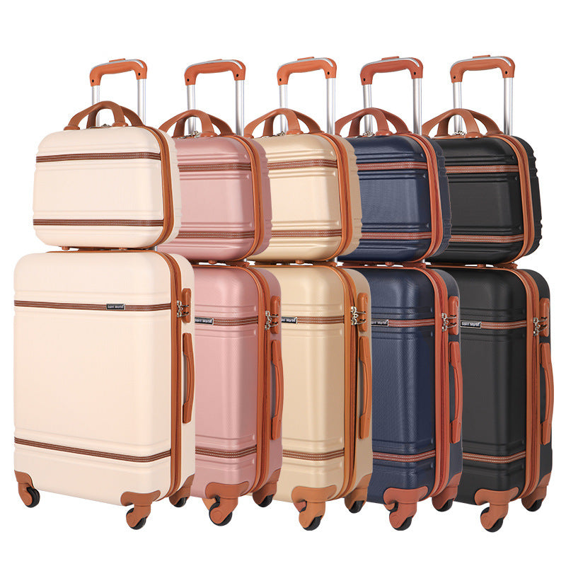 Cross-border special ABS material business boarding box gift travel password box strong waterproof universal wheel trolley case