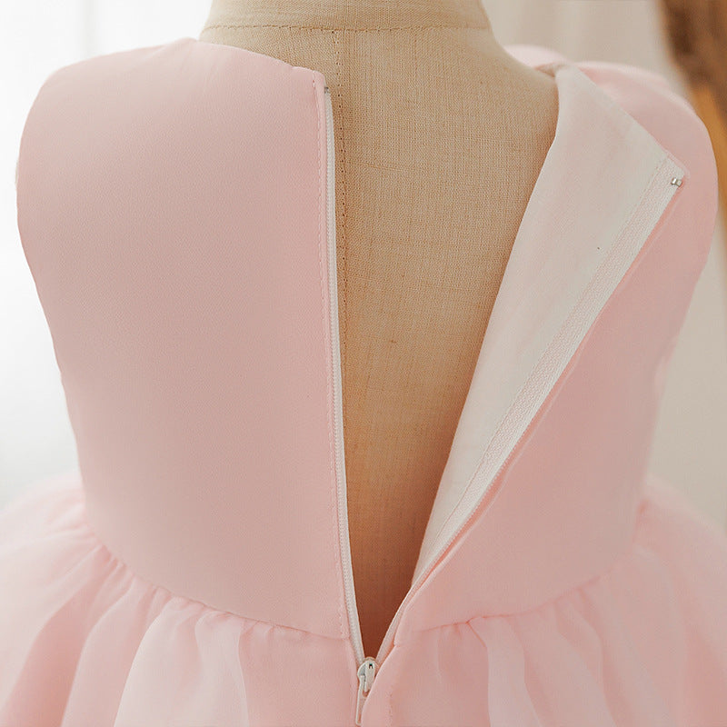 Girls' princess dress - baby birthday, first birthday, newborn, kids' dress - satin, high-end, sleeveless tank dress