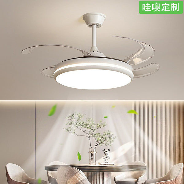 [Wow] Invisible fan light 2025 new ceiling fan light modern simple eye protection living room fan ceiling chandelier
