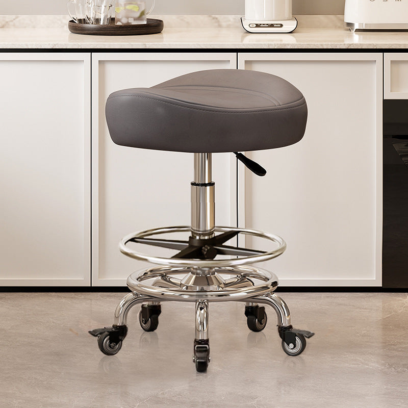 Saddle Chair Kitchen Cooking Chair Front Desk Cashier High Stool Universal Wheel Lifting Chair Beauty Barber Stool