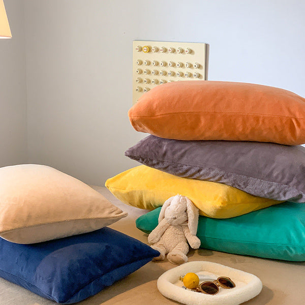 Winter thickened milk fleece pillowcase ins wind solid color coral fleece pillowcase wholesale flannel single pillowcase