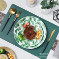 Luxury dinnerware setting set - customizable for model homes, restaurants, clubs, and european-style hotels - ceramic plates, knives, forks, and spoons