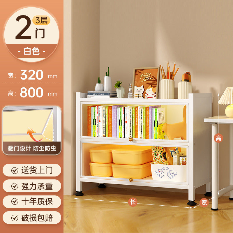 For home glass display cabinet with door dustproof bookcase kids living room study bookshelf blind box hand pain cabinet storage cabinet