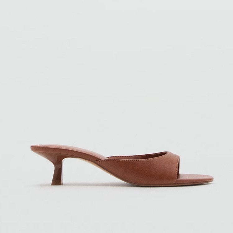 Women's foreign trade sandals - summer  collection: low-cut mules, stiletto heels, open-toe slides for women's outdoor wear