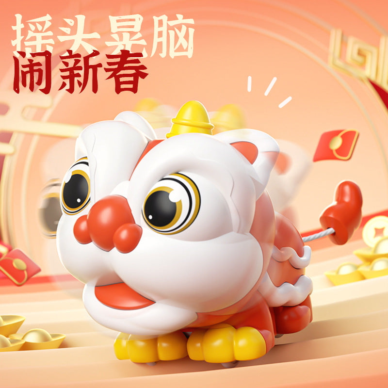 [customized] cartoon cute horse and lion awakening clockwork fun table decoration, durable horse year new year gift for kids toys