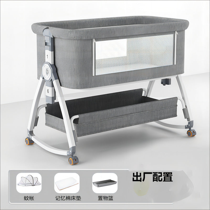 Aluminum alloy baby crib - portable, foldable, multi-functional bassinet - newborn splice bed