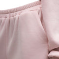fashion light pink hooded sweatshirt suitloose drop shoulder drawstring wide leg sweatpants two-piece set