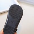 Vancahao girls' black leather shoes,  spring/autumn new korean style, kids' fashionable flats, toddler shoes