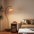 Vintage brown floor lamp s-shaped light luxury high-end ambiance fishing light living room sofa side bedroom bedside lamp