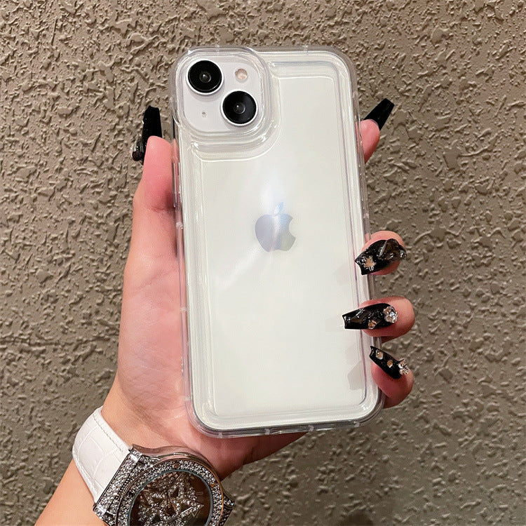 Photo frame airbag compatible apple 17 pro shockproof transparent phone case iphone xs max/16 minimalist protective cover