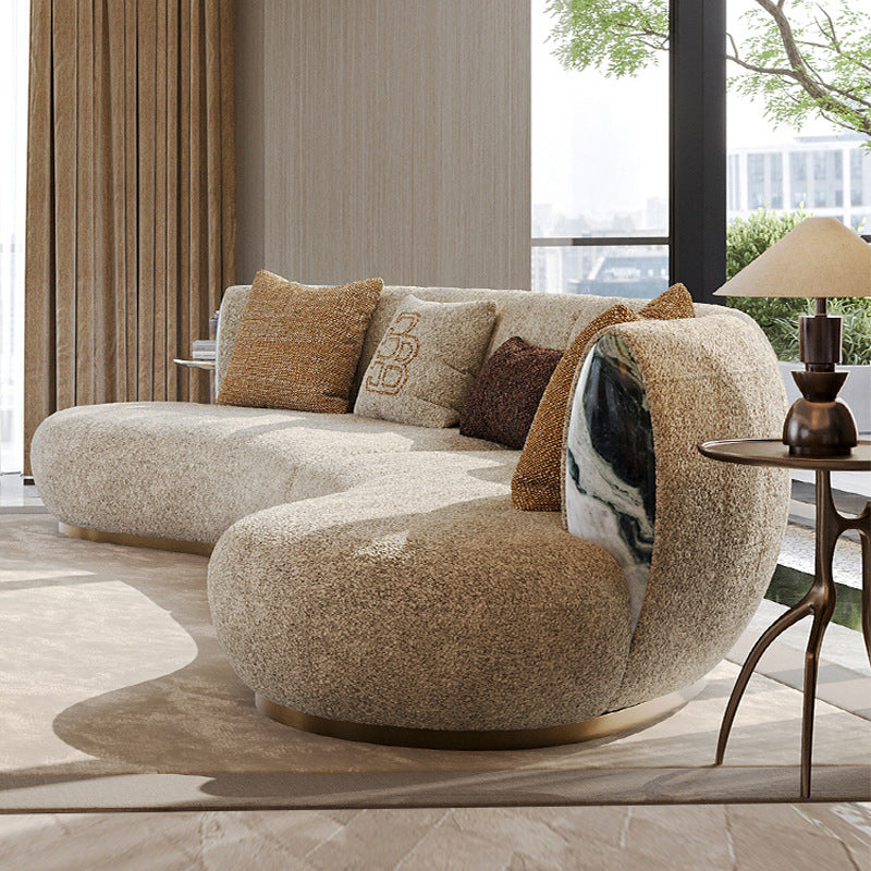 best-selling fabric sofa wholesale, italian-inspired light luxury villa large apartment living room sofa, designer curved sofa