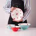 Strawberry bowl single for home creative ceramic instant noodle soup bowl japanese style cute girl popular salad dessert hat bowl