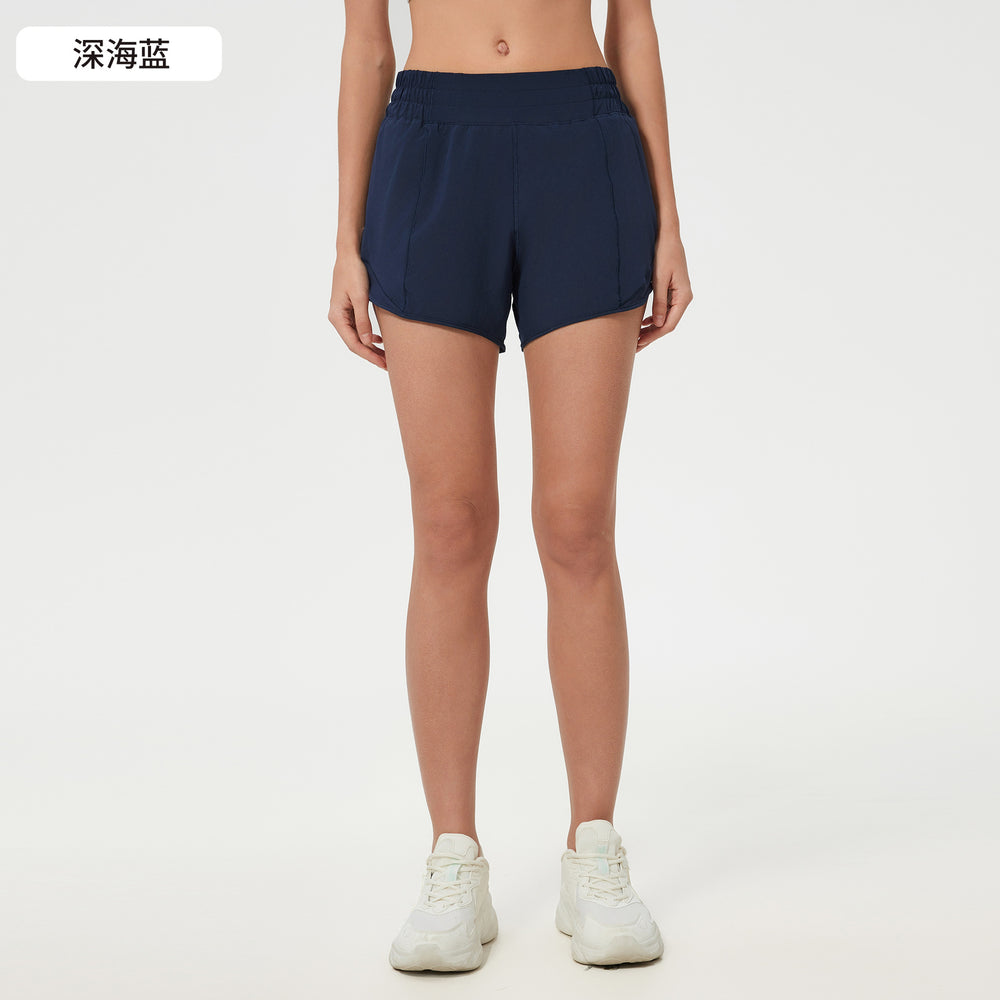 Loose quick-drying sports shorts for women summer lined running training fitness pants high waist yoga shorts d25004