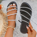 New women's leopard print flat slippers for export,  european and american style, cross-border one-strap beach sandals, plus size casual slides