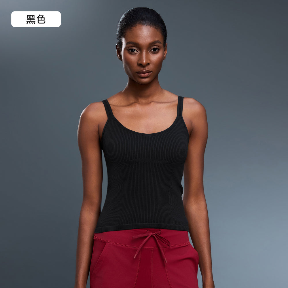 Seamless yoga tank top - women's activewear for running & fitness - wearable as outerwear - built-in bra pads - tank top top d25075