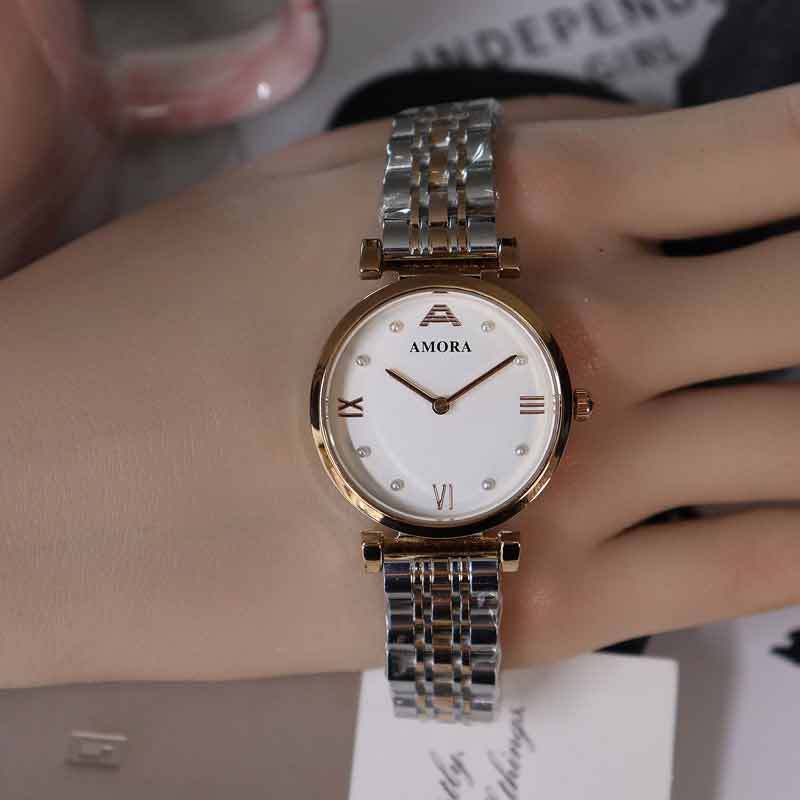 Anima minimalist chic exquisite elegant light luxury stainless steel quartz pearl watch - women's waterproof wristwatch