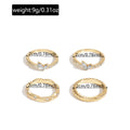 European and american cross-border jewelry: trendy ins geometric glass ring 4-piece set - elegant, versatile, diamond-studded stackable hand jewelry for women