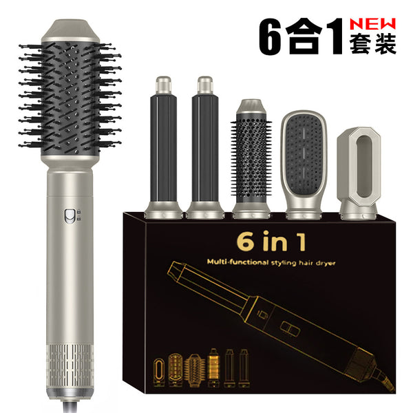 six-in-one hot air comb multi-function automatic curling iron hair straightener hair dryer three-purpose  hair dryer comb