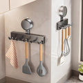 Suction cup hook kitchen punch-free storage rack kitchen hanging spatula spoon storage row hook wall-mounted wall shelf