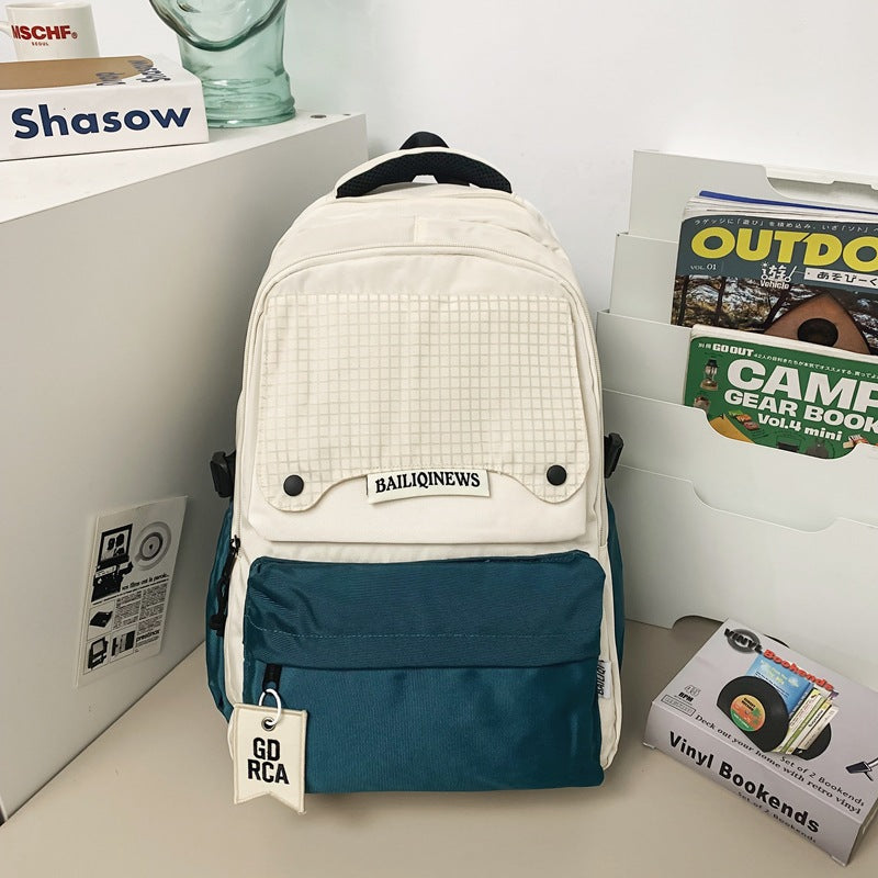 Backpack american classic small label classy school bag junior high school students casual travel couple college students fashioncasual