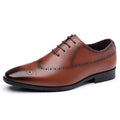 British style men's dress shoes - plus size black business formal soft sole leather shoes for summer casual wear and weddings
