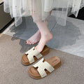 Trendy platform h-strap sandals for women - new summer outdoor style, popular versatile thong sandals, non-slip soft sole beach slippers
