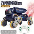 new product 2.4g eight-wheel stunt robot dog gesture sensor deformation spray kids climbing remote control car toy