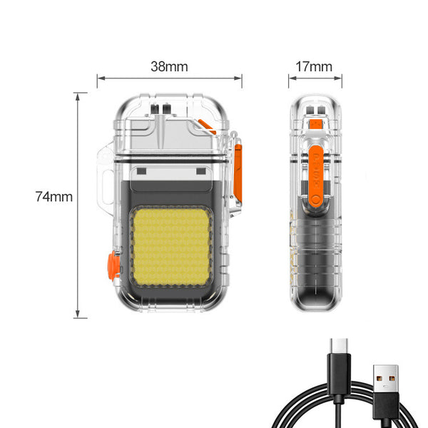 Multifunctional strong light keychain light small flashlight charging work light emergency portable light ignition outdoor camping light