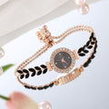 New women's quartz watch with rhinestone accents, small dial, delicate bracelet, adjustable band, fashion jewelry quartz watch - in stock