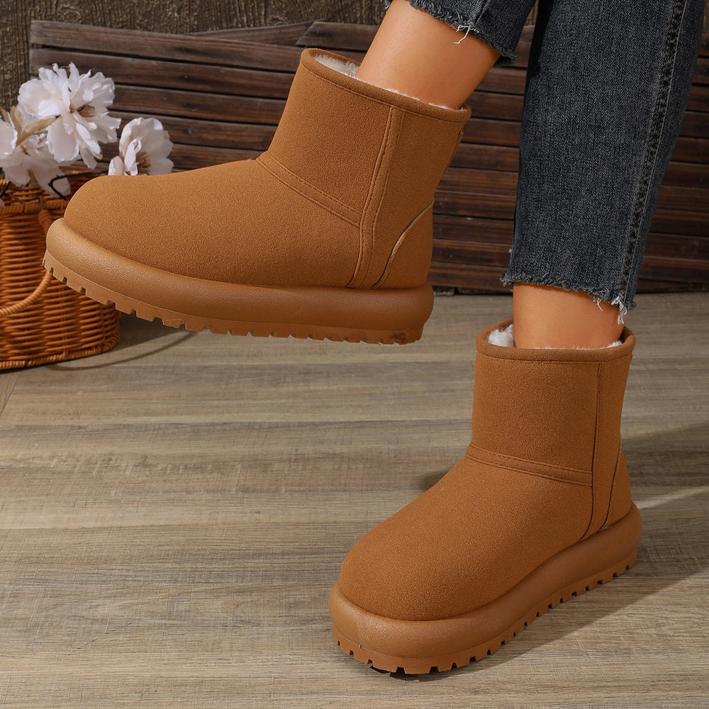 Exportplus sizenew arrival snow boots fleece-linedthickenedheattechthick sole fur all-in-one northeast cotton shoes suede snow boots