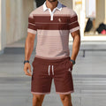 hot-selling men's polo shirt set, new summer two-piece casual short-sleeve and shorts set, dropshipping available