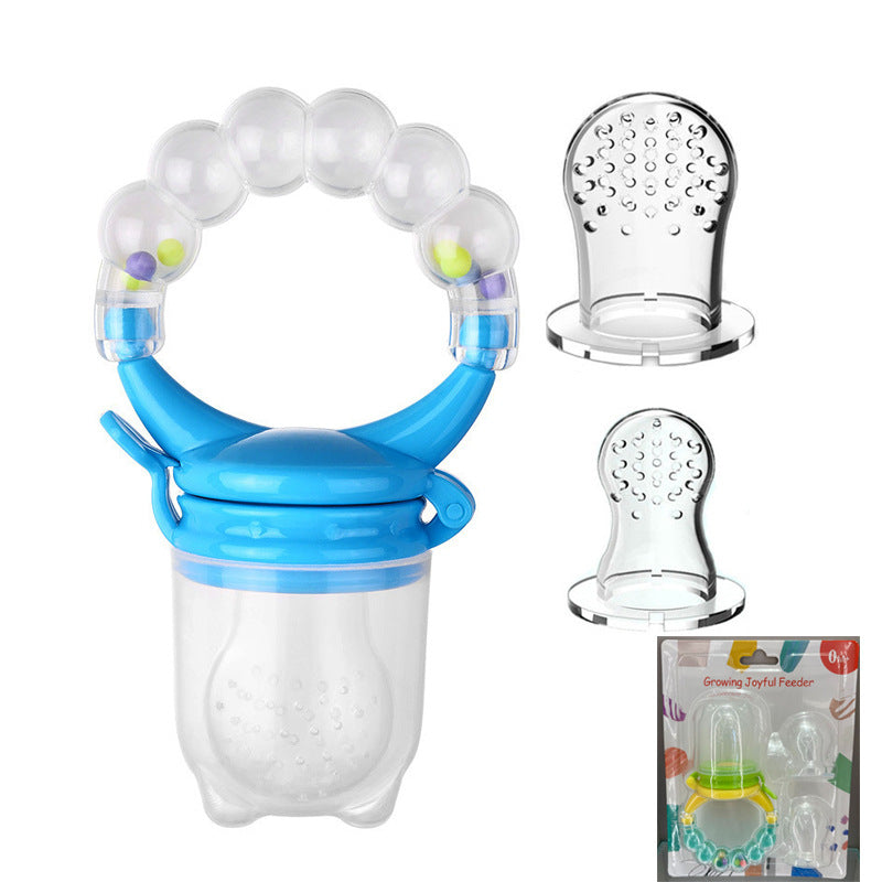 English card pack, baby bell fruit and vegetable music, large, medium and small mesh bag set, fruit complementary food bite music, silicone mesh