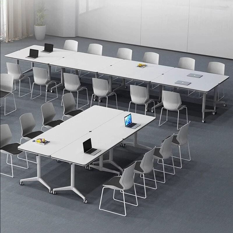 Foldable conference table, mobile training desk, modern educational institution single study desk, minimalist bench desk