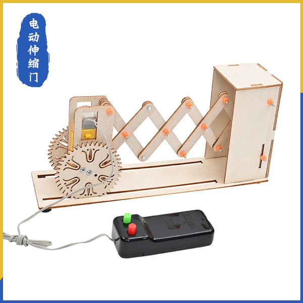 Remote control electric retractable door for primary school students, educational handmade technology, small production, children's science experiment teaching aids, material package
