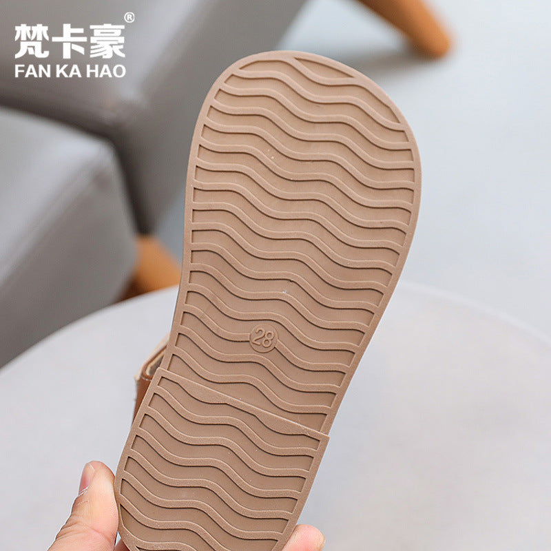 Vancahao kids baotou sandals  summernew arrivalchildren's casual beach shoes girlcut out sandals
