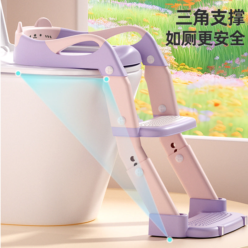 Foldable & adjustable baby potty ladder - 3-in-1 portable toilet training aid for toddlers