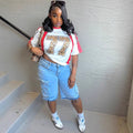 European and american style women's jeans -  cross-border fashion - new summer washed denim frayed hem 3d cargo pocket jeans