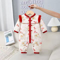 Baby clothes winter outfit unisex baby romper winter newborn short sleeve hanfu full month hundred days first birthday dress