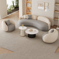 Retro small apartment leather curved sofa popular sales office negotiation accessible luxury technology cloth clothing store reception sofa