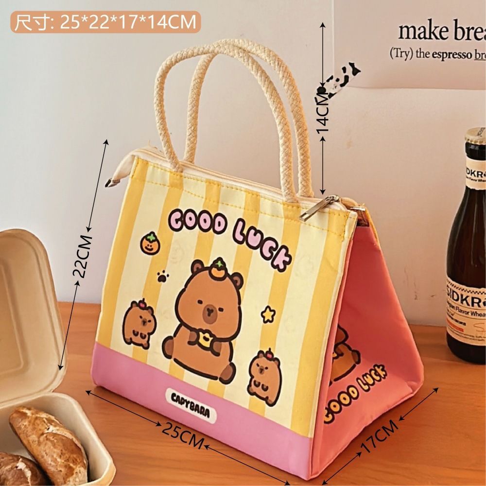 Cute bento bag, student office workers go out to bring meals, lunch bag, thickened thermal insulation bag, large-capacity portable lunch box bag